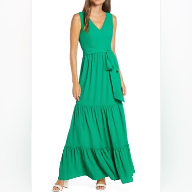 Lilly Pulitzer Maurine Maxi Dress Emerald Green Size 8